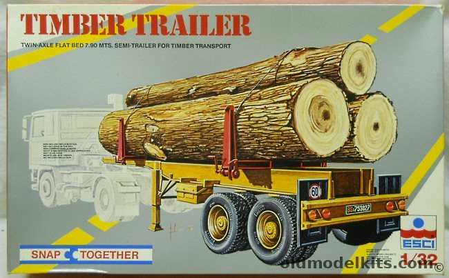 ESCI 1/32 Timber Trailer - Twin Axle Flat Bed 7.90 Mts. Semi Trailer, S307 plastic model kit